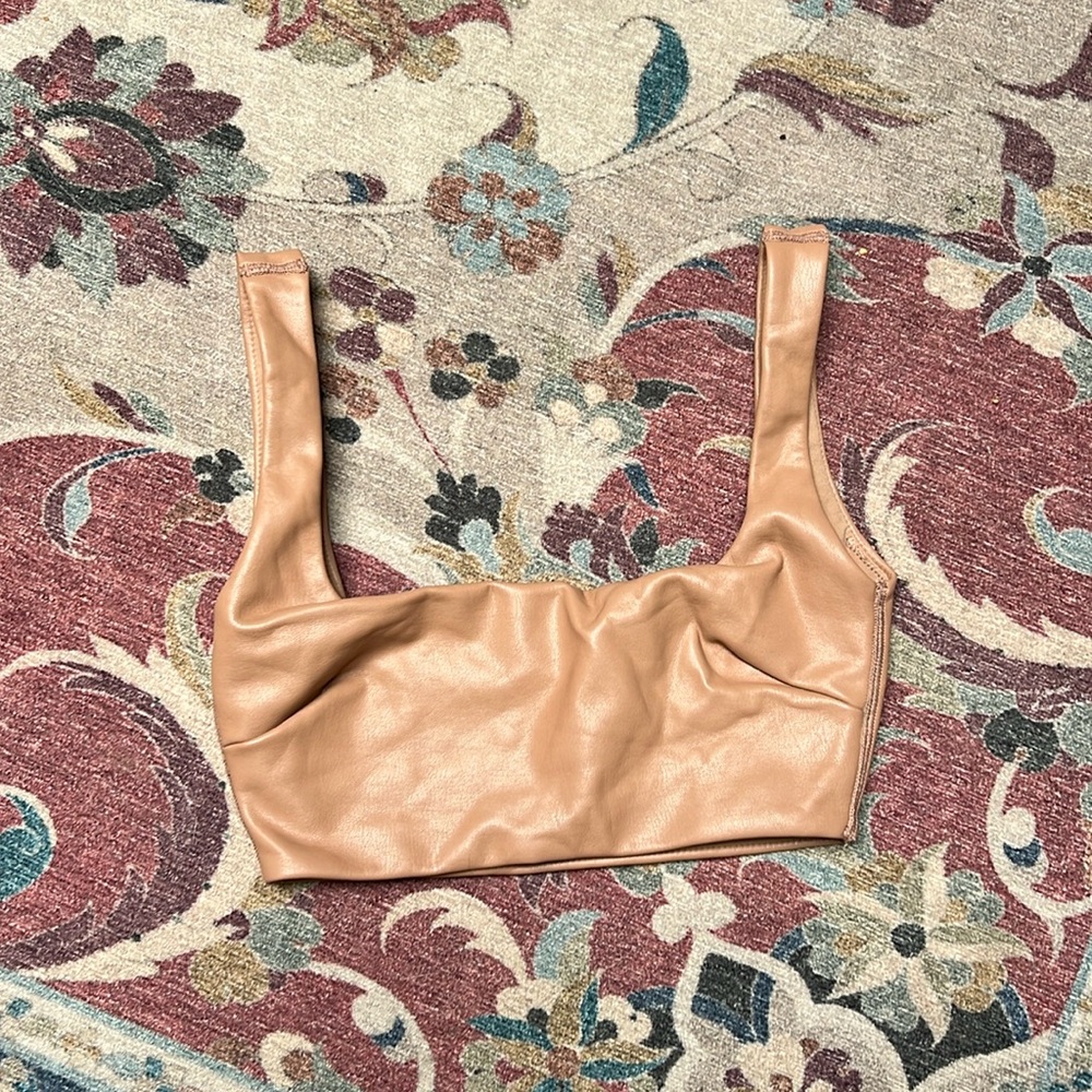 Skims Faux Leather Bralette
